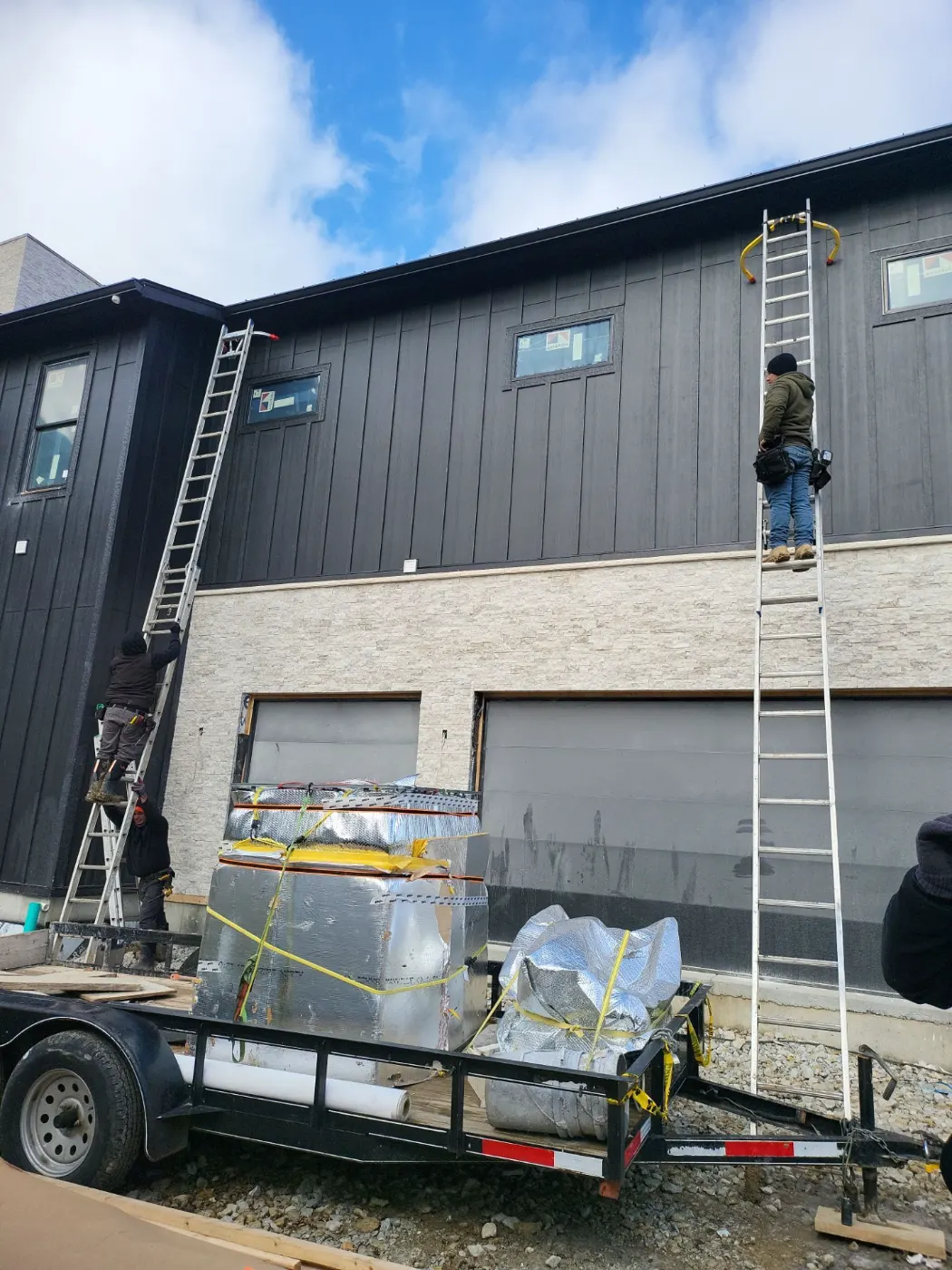 Siding installation documented in Fortville